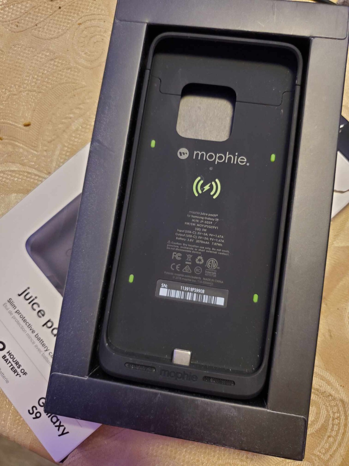 Mophie Juice Pack Qi Wireless Charging Battery Case Samsung Galaxy S9