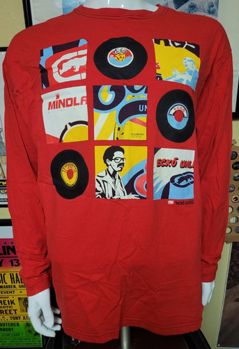 Ecko Unltd Music Retro Vinyl Hip Hop DJ Long Sleeve T Shirt XL Crate Digging