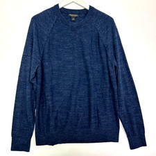 Banana republic organgic cotton crew neck sweater navy blue mens large
