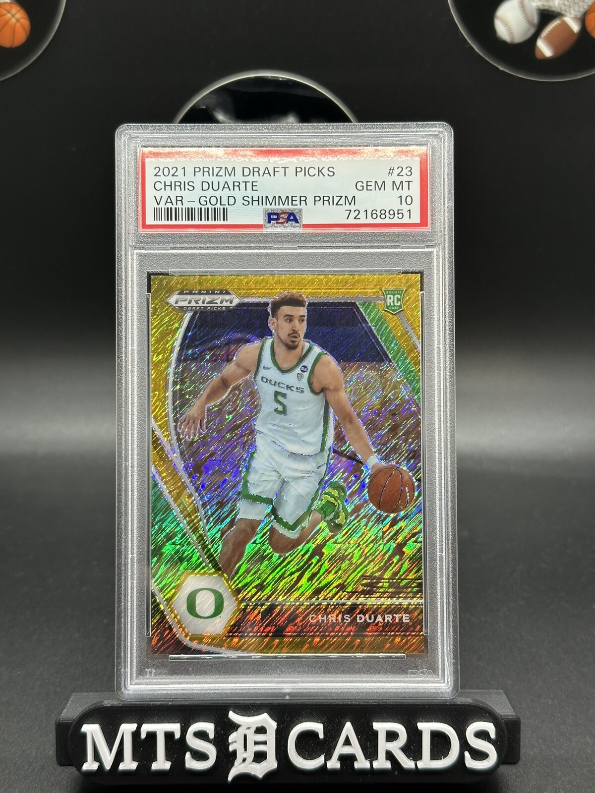 Chris Duarte RC 2021 Prizm Draft Picks Gold Shimmer Prizm #5/10 PSA 10