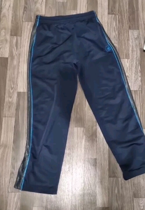 AND1 Mens Blue Tear Away Basketball Pants Size M Classic Fit Elastic Waist