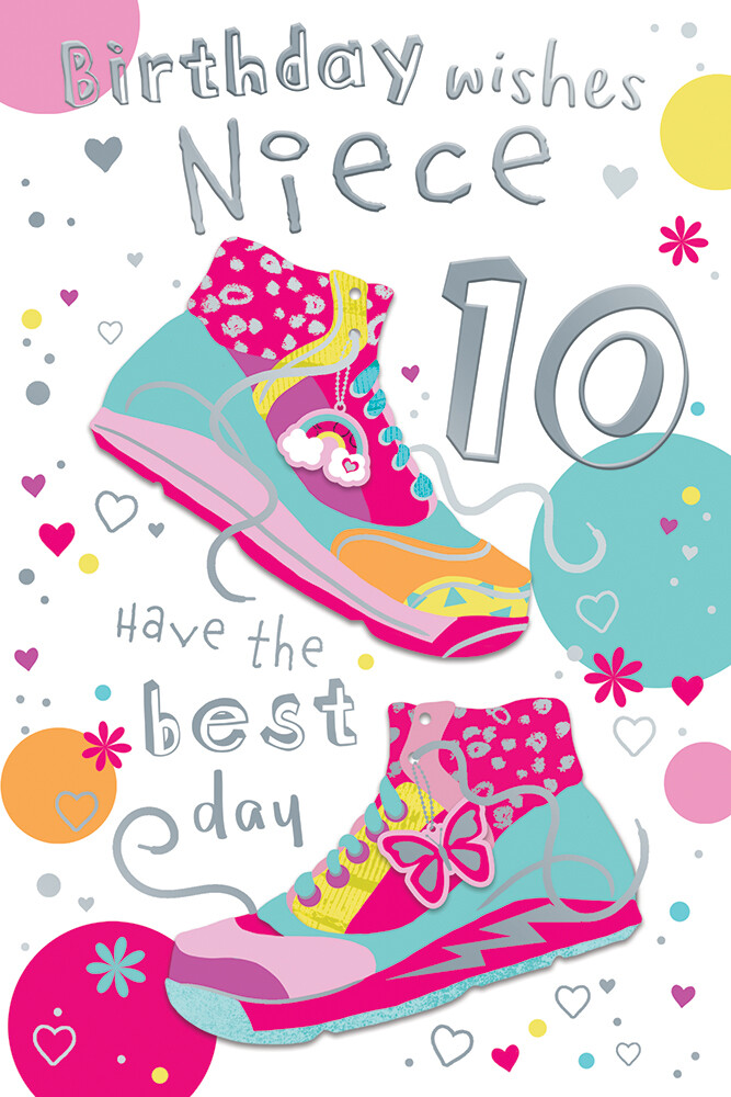 Niece 10th Birthday Card Age 10 Have The Best Day Trainers Happy eBay