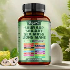 Sour Sop Shilajit Sea Moss Lion's Mane - Energy, Brain Boost, Immune Support
