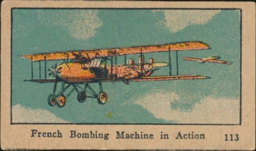 1920's W545 Mayfair Novelty WW1 Leaders #French Bombing Machine #113 (g) - Picture 1 of 2