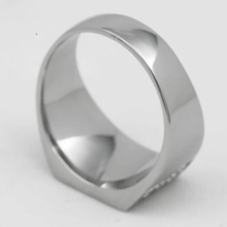 Anillos de boda negros de ónix de acero inoxidable para hombre 8 9-13 caja de pulido alto Foto 3 de 4