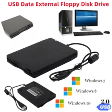 3.5” USB 2.0 Data External Floppy Disk Drive 1.44MB For Laptop PC Win 7/8/10 Mac