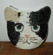 Urban Outfitters Beaded Cat Pouch Wallet Purse
