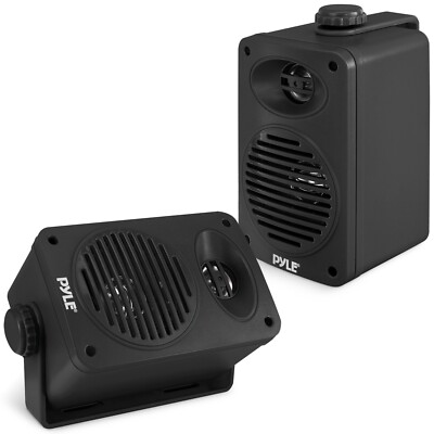 Pyle Indoor Outdoor Speakers Pair - 200 Watt Dual Waterproof 3.5  2-Way