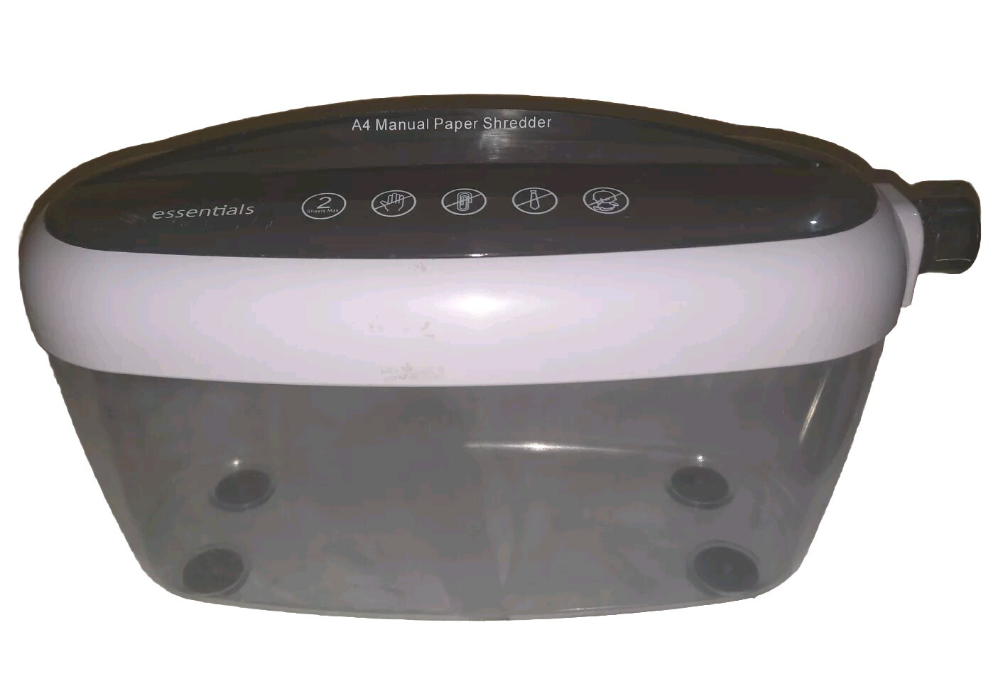 White Small Plastic Portable Manual Paper Document Shredder Home / Work Machine-image