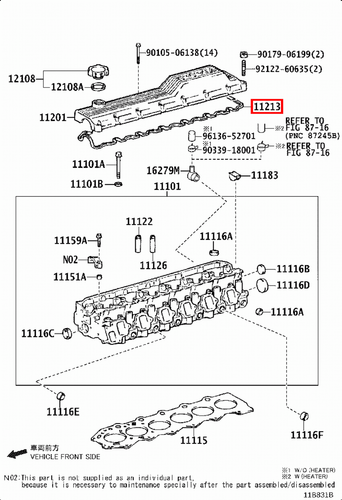 Genuine LandCruiser 80 105 100 Series 1HD T 1HZ Tappet Rocker Cover Gasket - Picture 9 of 15