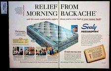 Colchón posturepédico Sealy 1956 muebles para el hogar cama anuncio impreso vintage 37153