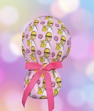 The Simpsons Ponytail Scrub Cap, Homer Simpson Scrub Cap, Long Hair Scrub Cap