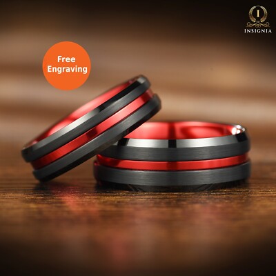 His And Hers individuell graviertes Wolfram passendes Paar Ehering Set   UK