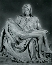Pieta Blessed Virgin Mary cradling the mortal body of Jesus Christ  8"x10" PRINT