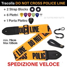 Tracolla per Chitarra DO NOT CROSS POLICE LINE Elettrica Classica Acustica Basso