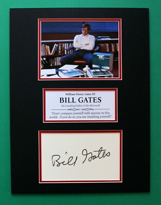BILL GATES AUTOGRAPH masterly display Founding Father  of Microsoft