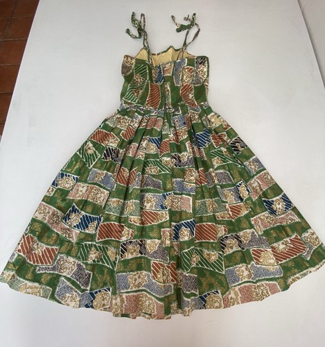 Vintage 50s Hawaiian S Sun Dress Unmarked Alfred Shaheen - Esque Made In Hawaii - Picture 6 of 13
