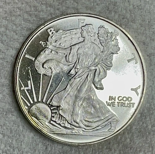 One Half Troy Ounce Silver Eagle Style Round.999 Fine