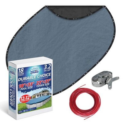PoolCoverChoice Winter Swimming Pool Cover for 18 ft x 33 ft Oval Pool