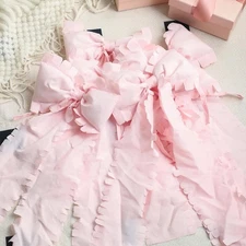 Janinka 6 Pcs Sweet Tattered Large Pale Pink Bow 14 x 7 Inch Decorative... 