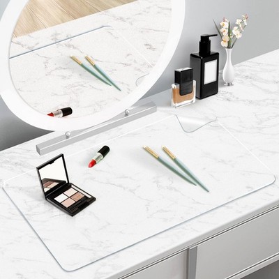 Clear PVC Makeup Mat Vanity Top Desk Protector Waterproof 23.6x11.8 Inch