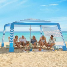 Zeraty 8x8 Beach Cabana Pop Up Canopy Upf50 Side Wall Blue