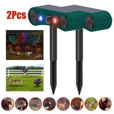 2X Outdoor Solar Wireless Motion Sensor Alarm 13 Sound Detector 130db Loud Noise