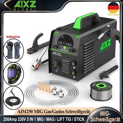 5-in-1 Gas/Gaslos Schweißgerät 200A 240V IGBT SYN MIG/MAG/LIFT TIG/ARC Inverter