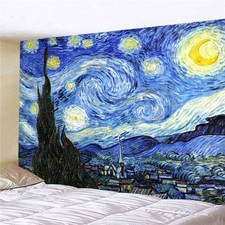 Van Gogh Night Tranquility Large Tapestry Wall Hanging Bedroom Backdrop Wall Art