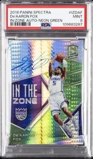 2018 PANINI SPECTRA IN THE ZONE AUTOS NEON GREEN DE'AARON FOX 48/49 PSA 9 AUTO