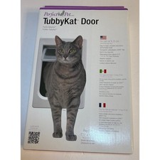 Perfect Pet TubbyKat Door w/4 Way Lock  Lexan Flap For Cats Up To 25lbs.