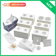 600 Pcs Coin Flips 6 Assorted Sizes 2" x 2" Cardboard Coin Holders Mylar Coin...