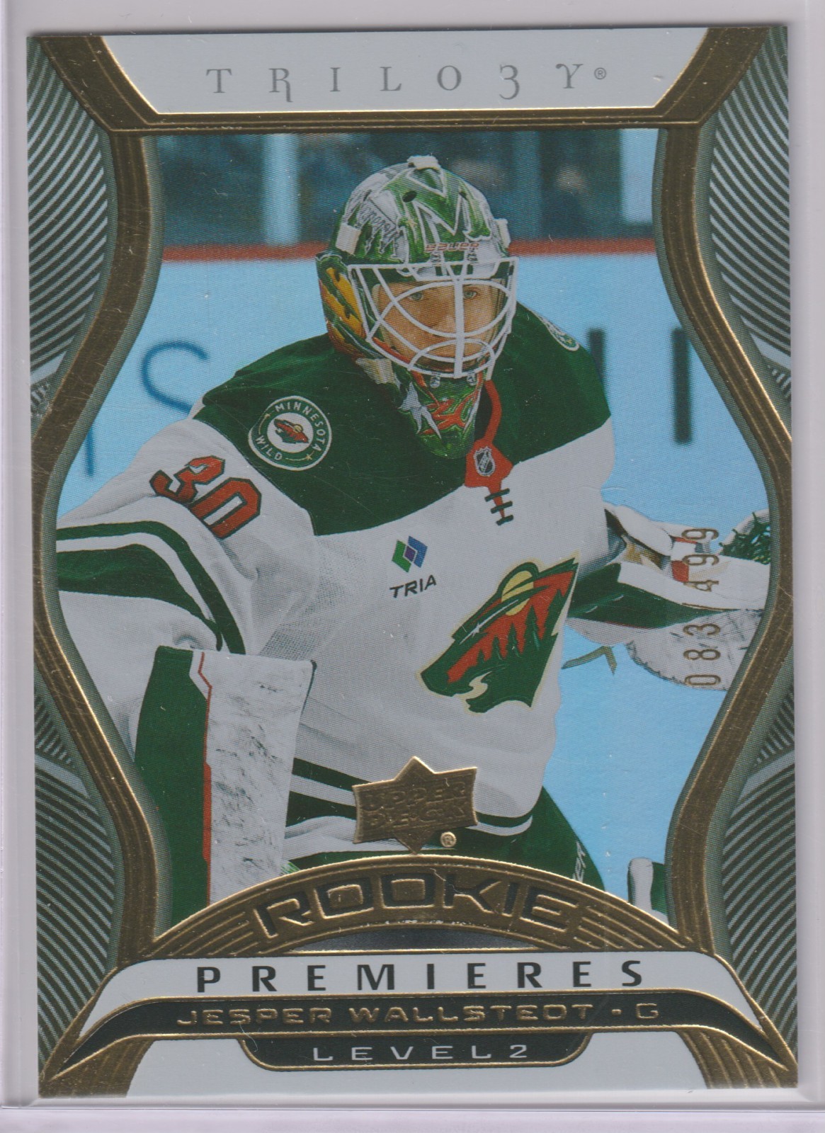 Jesper Wallstedt 24-25 Upper Deck Extended Trilogy Rookie Premieres RC 83/499 L2