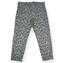 Utopia by HUE Floral Plaid Ponte Loafer Leggings Womens Plus Size 1X NWT