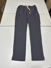 FIGS Yola Skinny Scrub Pants S/T Gray Slim Cargo Technical Healthcare Workwear