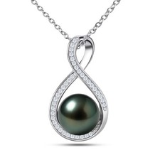 Genuine Tahitian Black Pearl Necklace Christmas Gift for Wife Mom Daughter, ...