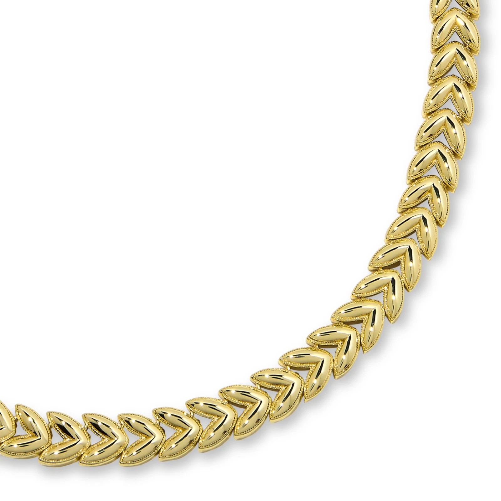 BELLEZZA 18" Goldtone Bronze Cast Link Line Necklace - Leaf - NWT - product detail image 2