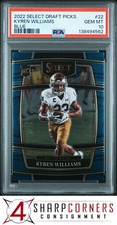 2022 PANINI SELECT DRAFT PICKS BLUE #22 KYREN WILLIAMS RC POP 4 PSA 10