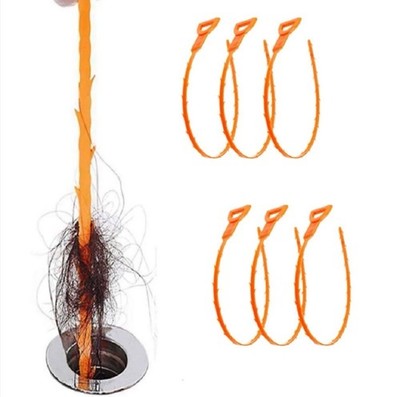 6 Pcs 25'' Hair Drain Cleaner Tool   Snake Clog Remover for Sink, Tub & Shower