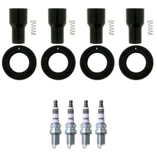 NGK 4 Iridium IX Spark Plugs 4 Coil Boots Kit for Toyota Solara Scion xB 2.4L L4