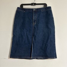Vintage Gap Slit Denim Darted Mini Skirt Size 16 Y2K