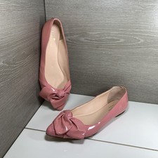 Kate Spade New York Womens Pink Leather Slip On Bow Ballet Flats Size 9M