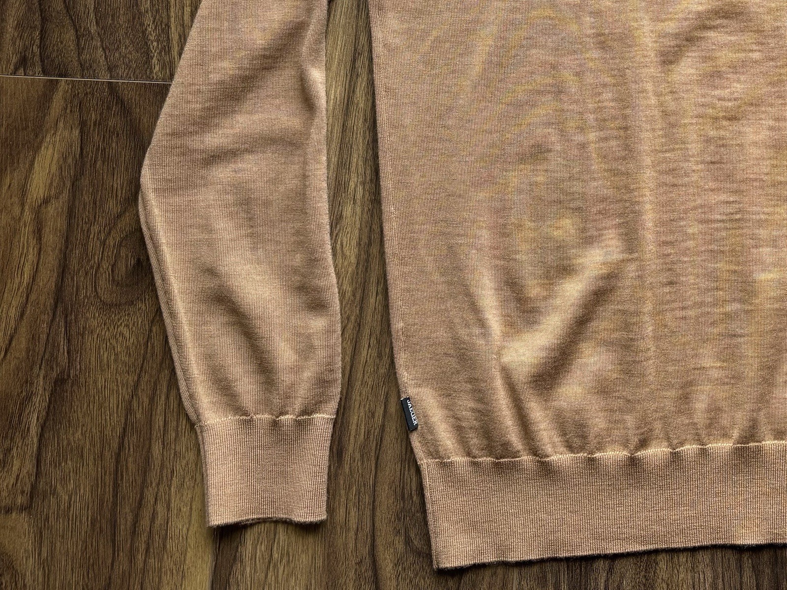 Jaeger 100percent Extra Fine Merino Wool UK (M) 38” Chest “Dark Camel” BNWOT RRP £89 image 7
