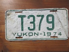1974 Yukon Territory License Plate Canada T 379