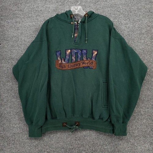 VINTAGE Mickey Inc Walt Disney World Hoodie Mens M Medium Green Embroidered 90s
