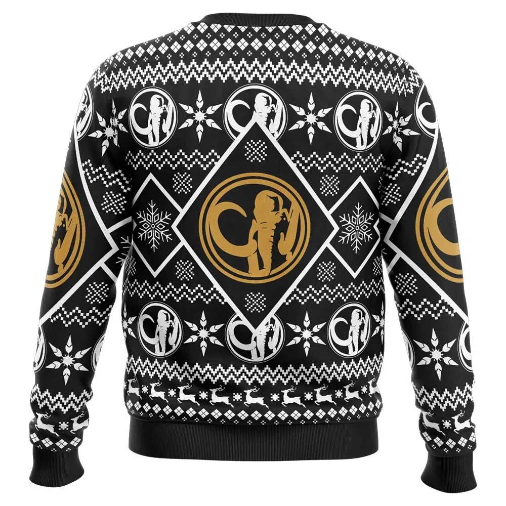 Power Rangers Black Ranger Christmas Ugly Sweater