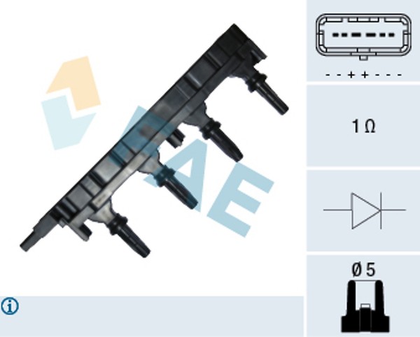 ZüNdspule FAE 80277 FüR 9U CitroËN 2A 8B 307 9D 406 607 CC 206 C4 807 SW C8 407-image