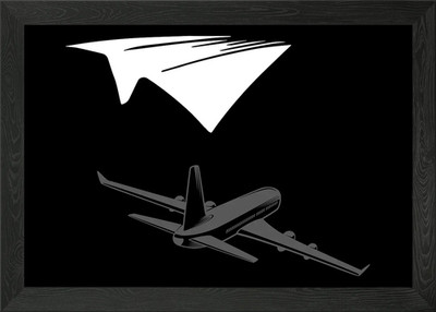 Papier Flugzeug Pilot gerahmtes Wandbild Poster Leinwanddruck Bild