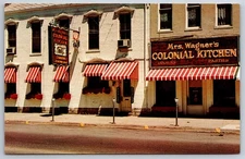 Roadside Diner~Eaton Ohio~Mrs Wagner Colonial Kitchen Restaurant~Sign~1950s PC