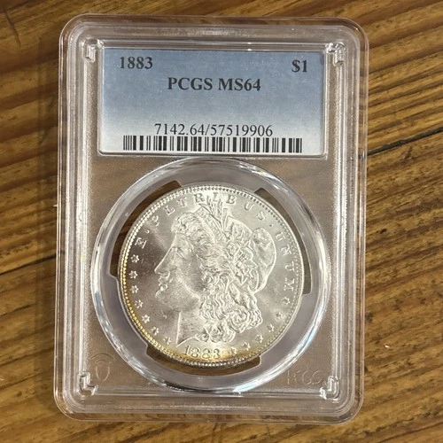 1883 Morgan Dollar PCGS MS64 with edge toning on both sides.   VERY NICE!